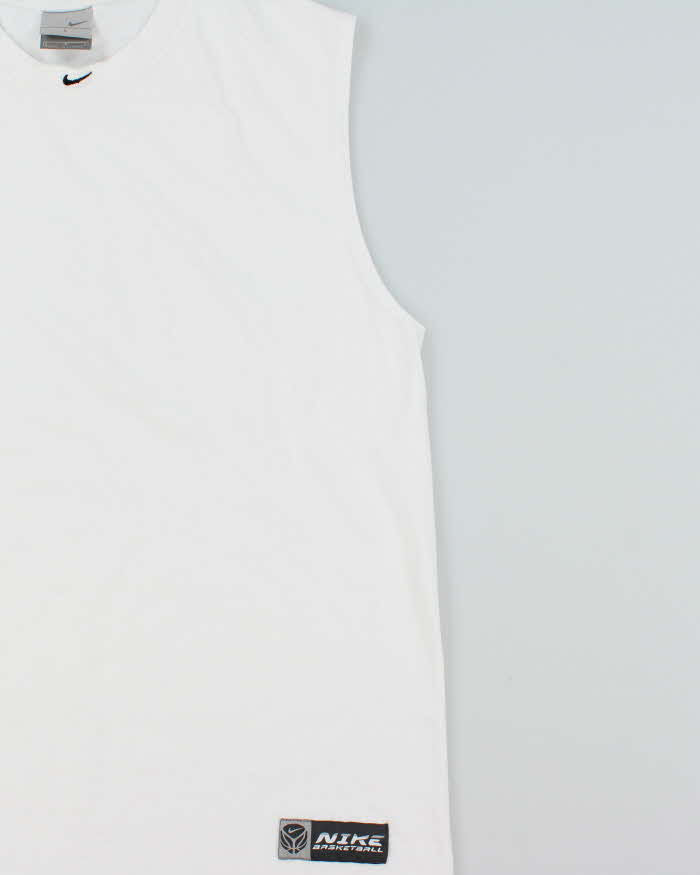 Vintage Y2K 00s Nike Basketball Made In Canada Centre Swoosh Heavyweight Sleeveless Crewneck T-Shirt - L