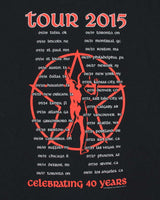 Vintage Rush 2015 Tour Celebrating 40 Years Heavyweight Crewneck T-Shirt - L