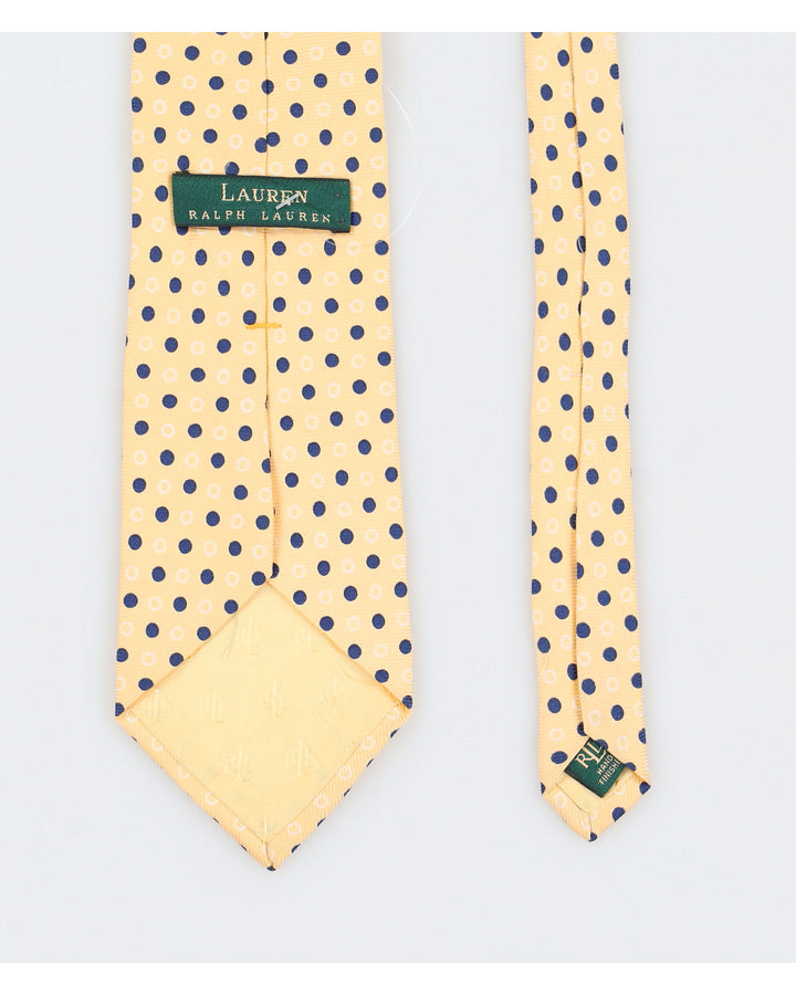 Lauren Ralph Lauren Polka Dot Yellow Silk Tie