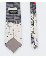 Vintage 1992 Looney Tunes Grey Print Silk Tie