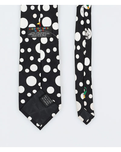 Vintage 1993 Looney Tunes Black Print Silk Tie