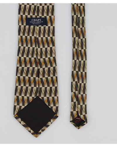Vintage 90s Chaps Ralph Lauren Printed Silk Tie