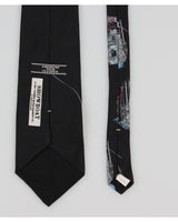 Vintage 1993 American Film Classics Showboat Black Printed Silk Tie