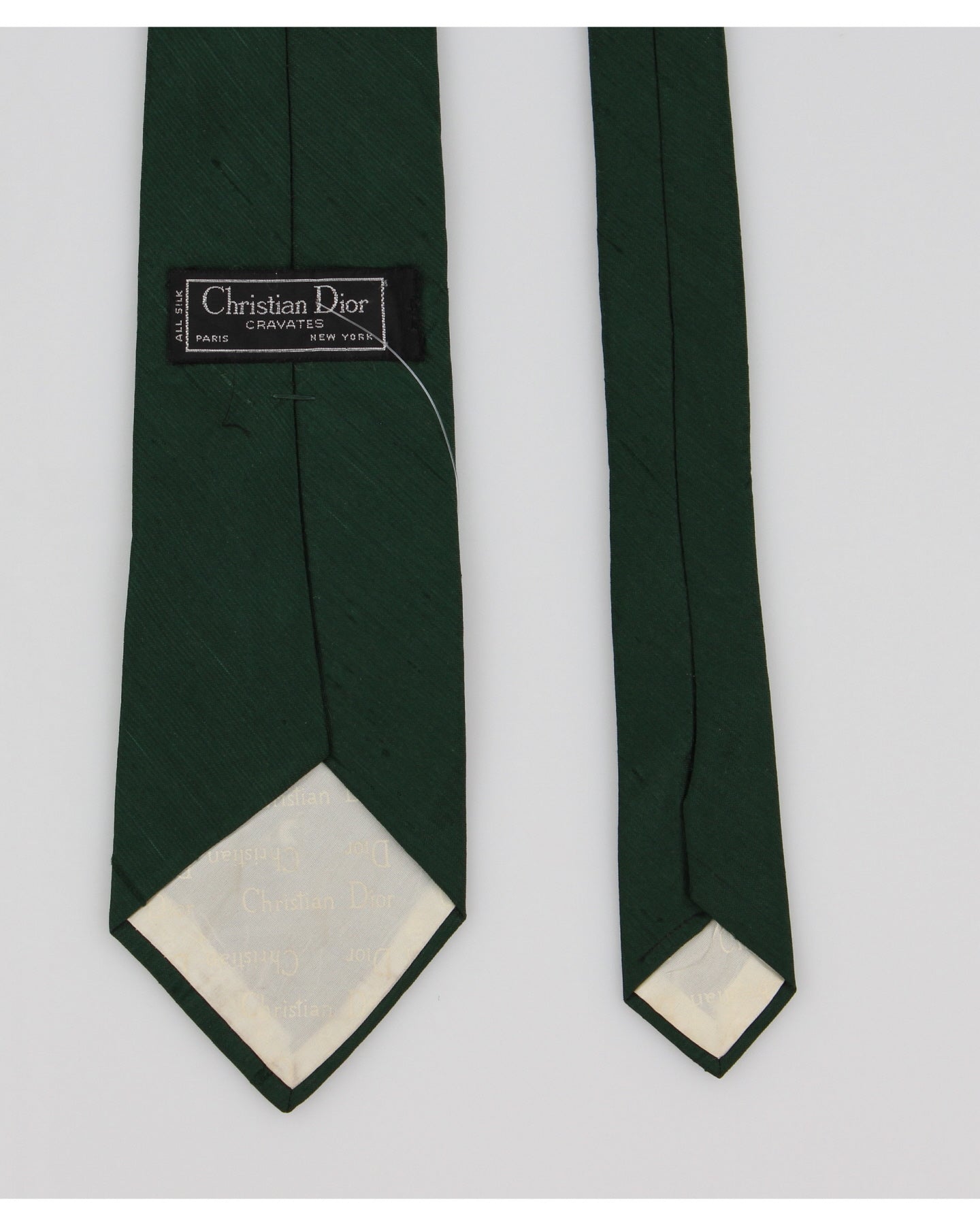 Vintage Christian Dior Green Silk Tie