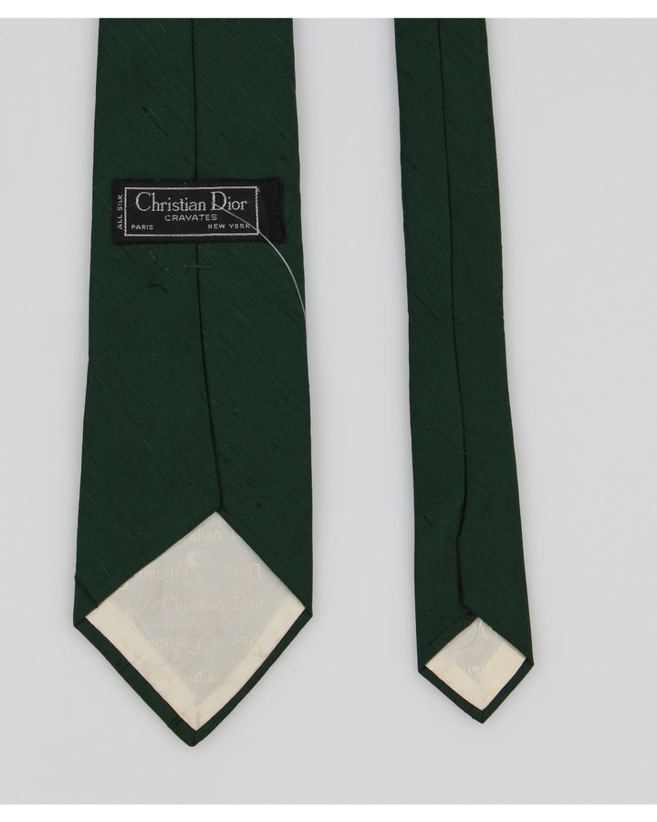 Vintage Christian Dior Green Silk Tie
