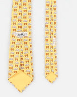 Men's Yellow Sheep Print Hermes Silk Tie