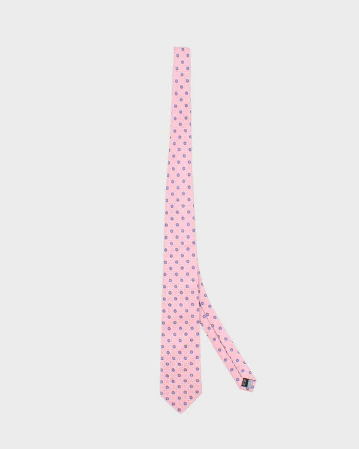 Men's Pink Yves Saint Laurent Patterned Silk Tie
