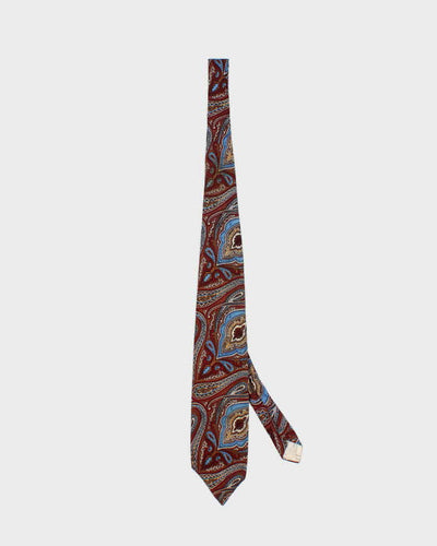 Mens Burgundy Paisley Liberty Sill Tie