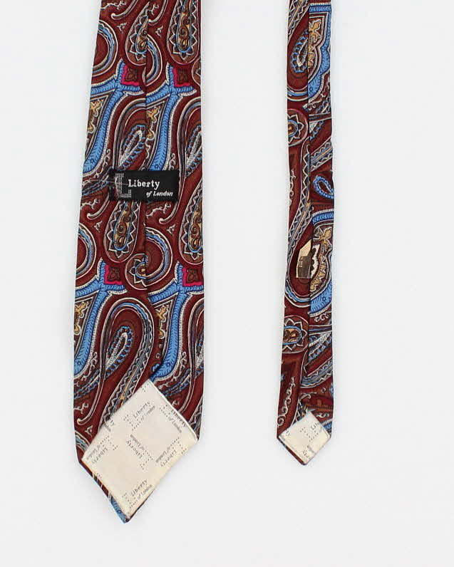 Mens Burgundy Paisley Liberty Sill Tie