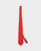 Mens Red Salvatore Ferragamo Patterned Silk Tie