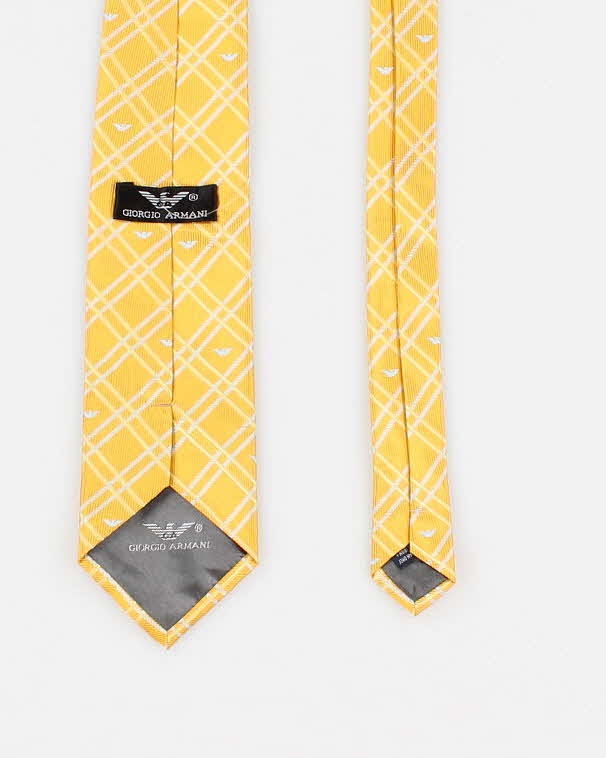 Mens Yellow Giorgio Armani Silk Ties