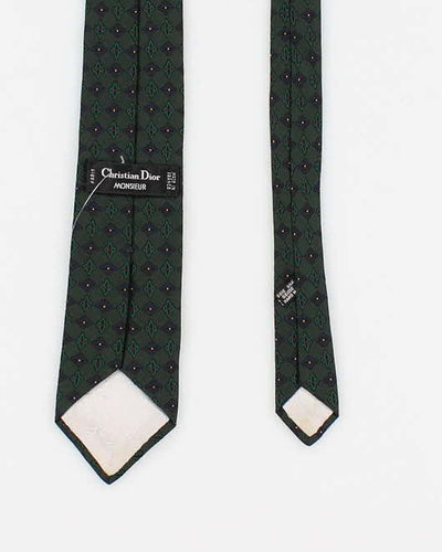 Men's Green Patterned Dior Monsieur Silk Ties