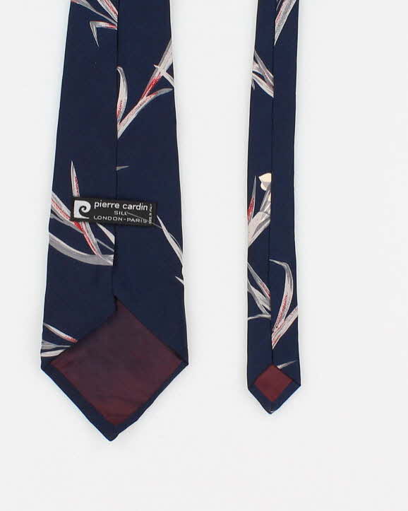 70's Vintage Men's Blue Pierre Cardin Silk Tie