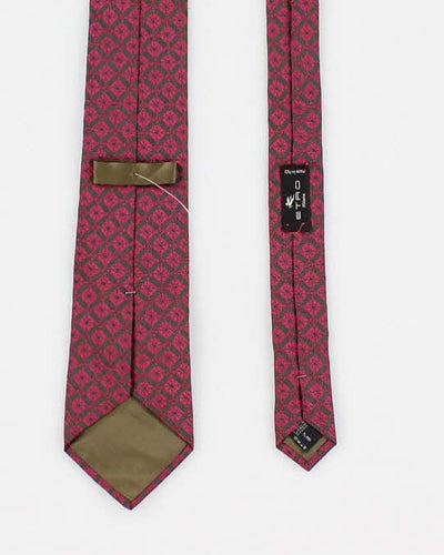 Mens Pink Etro Patterned Silk Tie