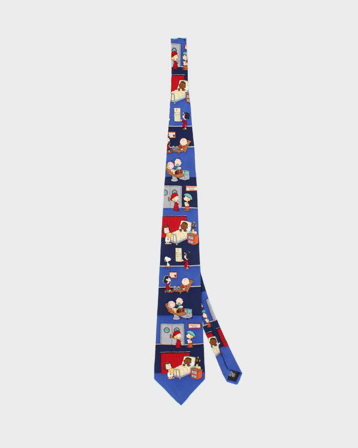 Vintage 80's Peanuts Snoopy All Over Print Graphic Tie
