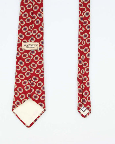 Vintage 80's Givenchy Monsieur Patterned Silk Tie