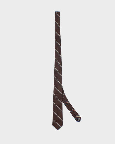 Vintage Y2K DKNY Brown Striped Tie