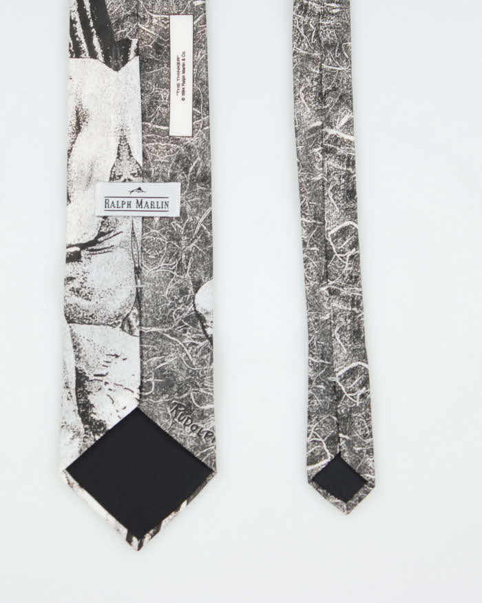 Vintage 90's The Thinker Sculpture Graphic Printed Tie
