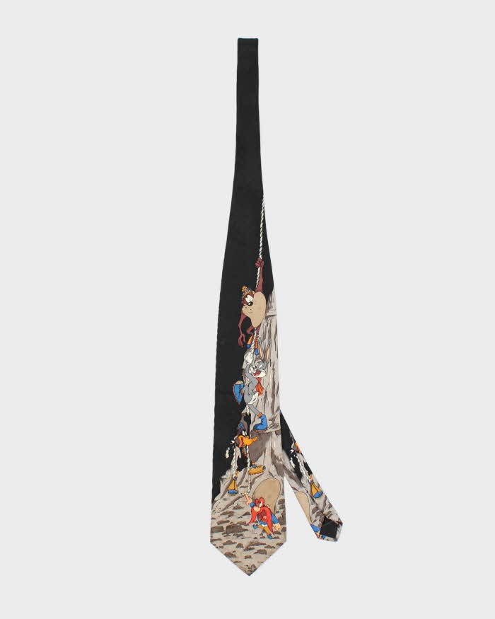 Vintage 90's Looney Tunes Rock Climbing Theme Tie