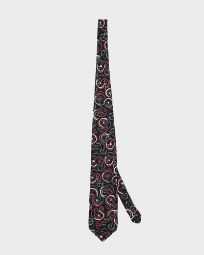 Vintage 90's Guy LaRoche Bike Tire Graphic Silk Tie