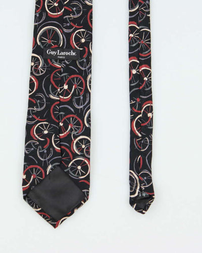 Vintage 90's Guy LaRoche Bike Tire Graphic Silk Tie