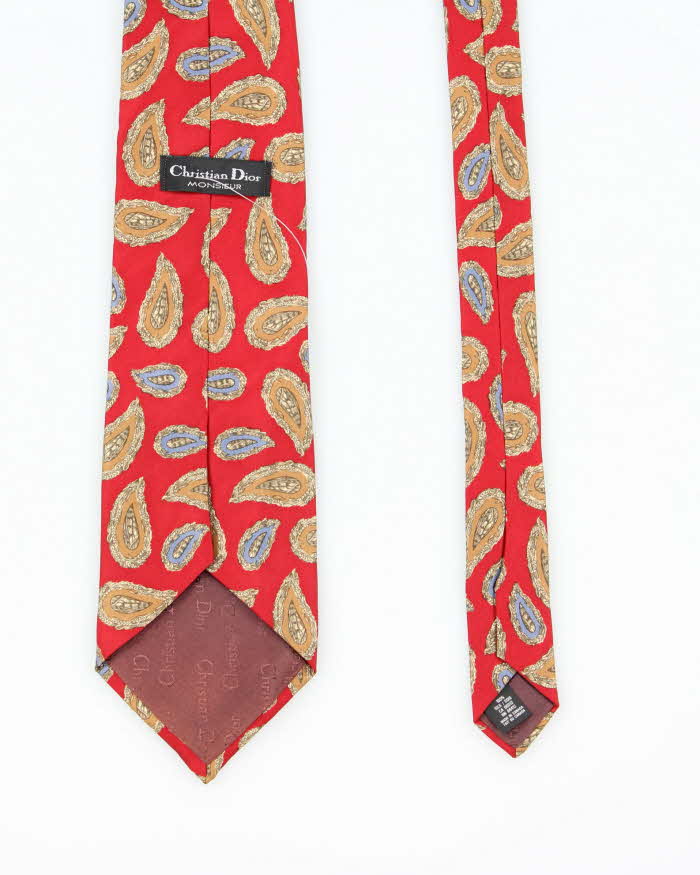 Vintage 90's Christian Dior Paisley All Over Print Tie