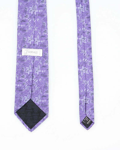Vintage 90's Versace All Over Floral Print Tie