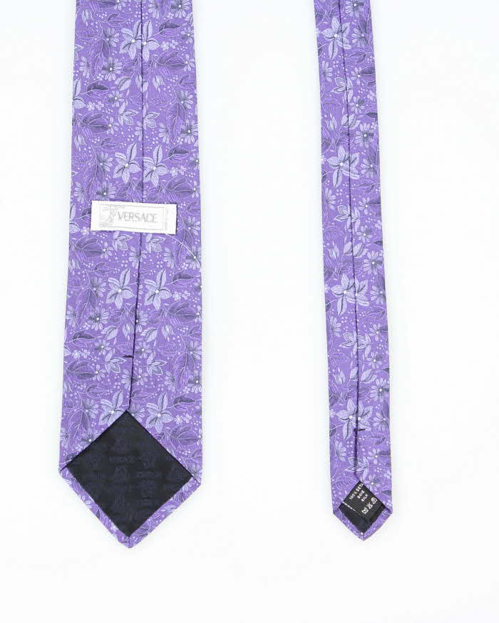 Vintage 90's Versace All Over Floral Print Tie