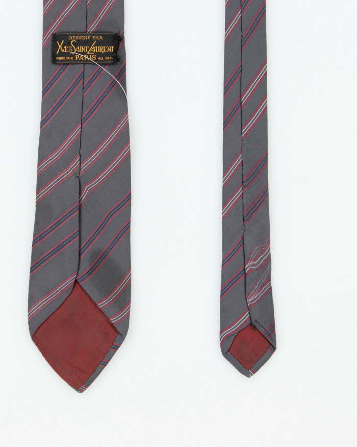 Vintage 80's Yves Saint Laurent Striped Silk Tie
