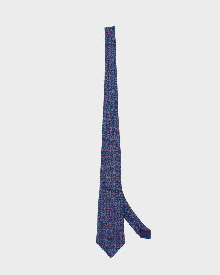 Vintage 80's Hermes All Over Print Silk Tie