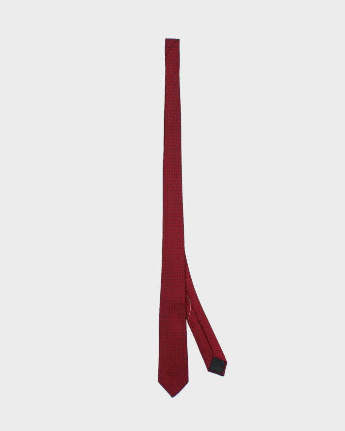 Vintage Christian Dior Red Patterned Silk Tie