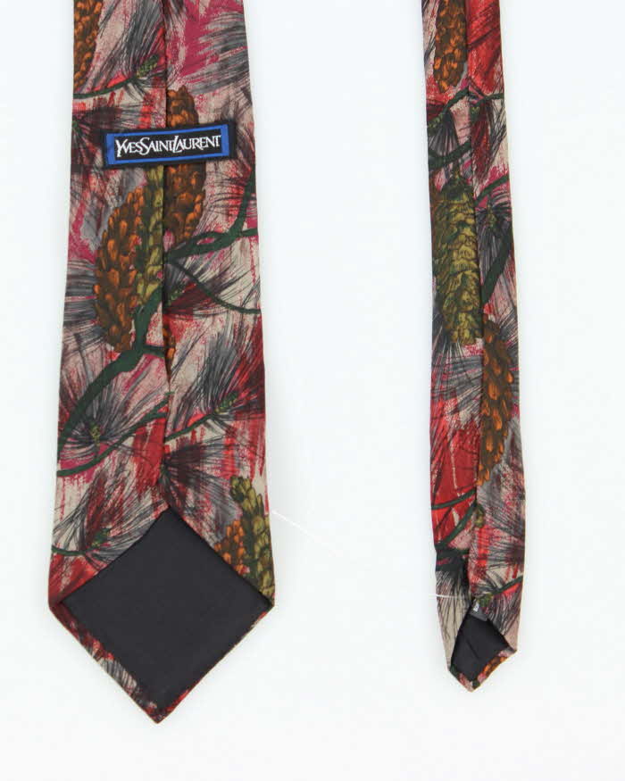 Vintage Yves Saint Laurent Floral Silk Tie