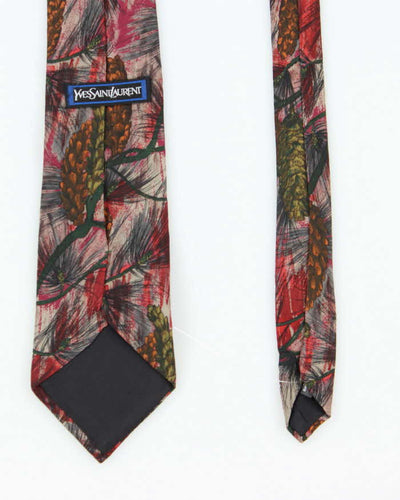 Vintage Yves Saint Laurent Floral Silk Tie