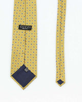 Vintage Gucci Gold Patterned Silk Tie