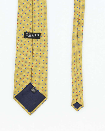 Vintage Gucci Gold Patterned Silk Tie