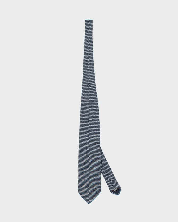 Armani Collezioni Blue Wool Silk Blend Tie