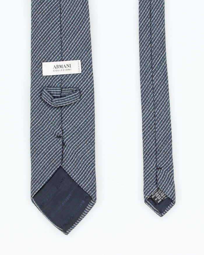 Armani Collezioni Blue Wool Silk Blend Tie