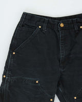 2014 Carhartt B01 BLK Duck Canvas Double Knee 125th Anniversary Union Made In USA Original Fit Carpenter Trousers - W27 L28