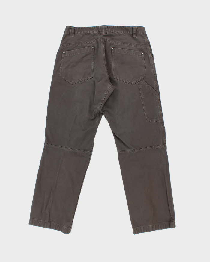 Vintage Y2K 00s Arc'teryx 'Cronin' Khaki Low-Rise Canvas Wide Leg Hiking Trousers - W34 L32