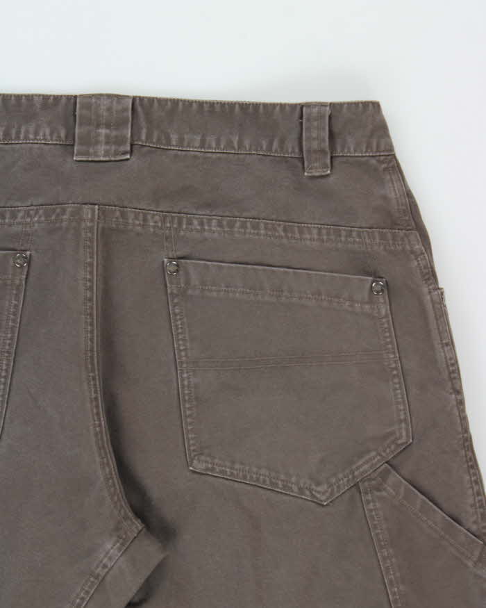Vintage Y2K 00s Arc'teryx 'Cronin' Khaki Low-Rise Canvas Wide Leg Hiking Trousers - W34 L32