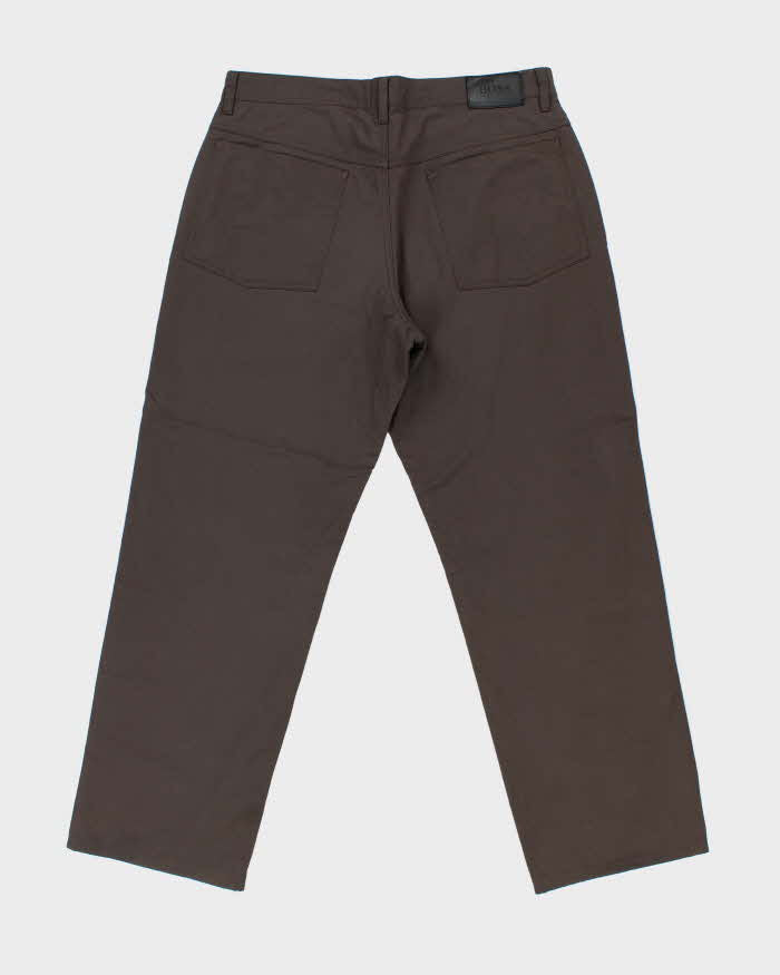 Vintage Y2K 00s Hugo Boss 'Miner' Brown Wide Leg Insulated Trousers - W36 L32