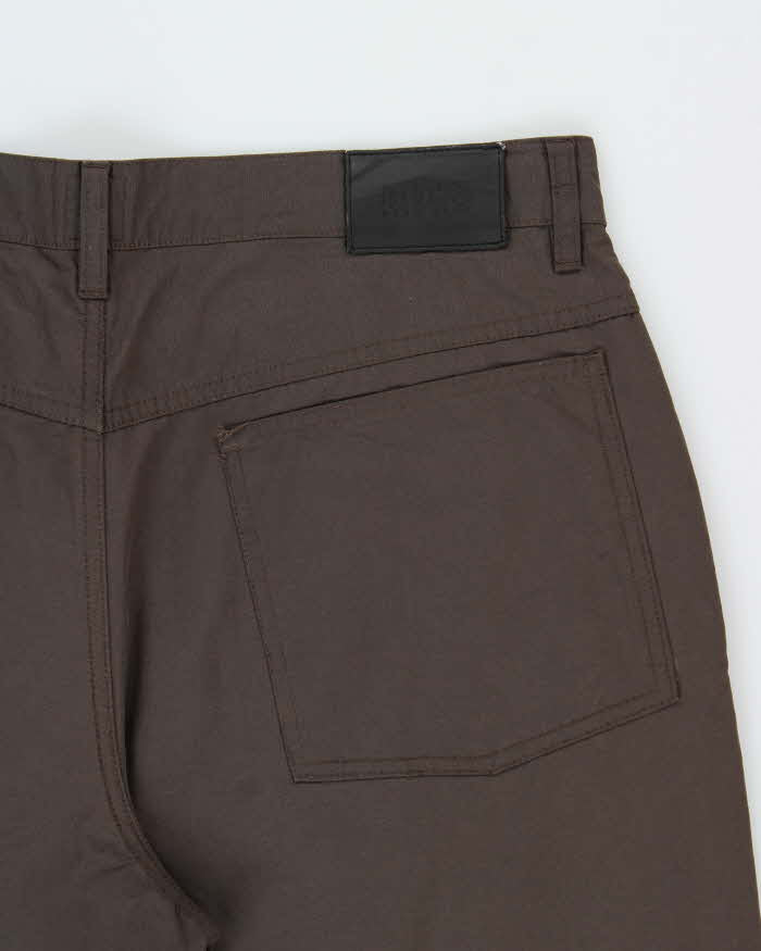 Vintage Y2K 00s Hugo Boss 'Miner' Brown Wide Leg Insulated Trousers - W36 L32