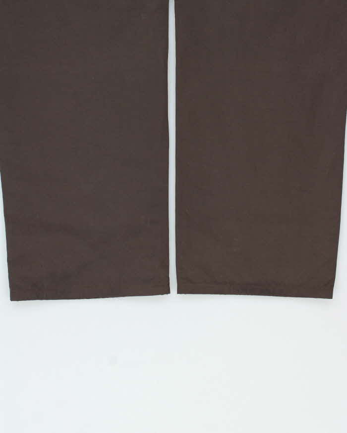 Vintage Y2K 00s Hugo Boss 'Miner' Brown Wide Leg Insulated Trousers - W36 L32