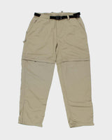 Vintage Y2K 00s The North Face Khaki Relaxed Fit Convertible Wide Leg Hiking Trousers - W34 L32