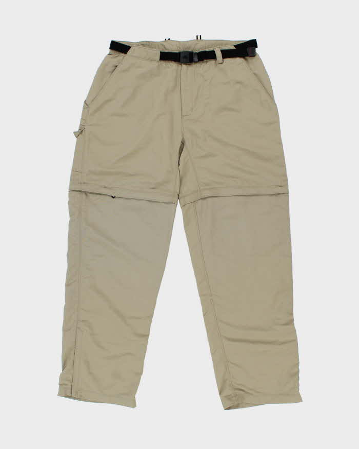 Vintage Y2K 00s The North Face Khaki Relaxed Fit Convertible Wide Leg Hiking Trousers - W34 L32