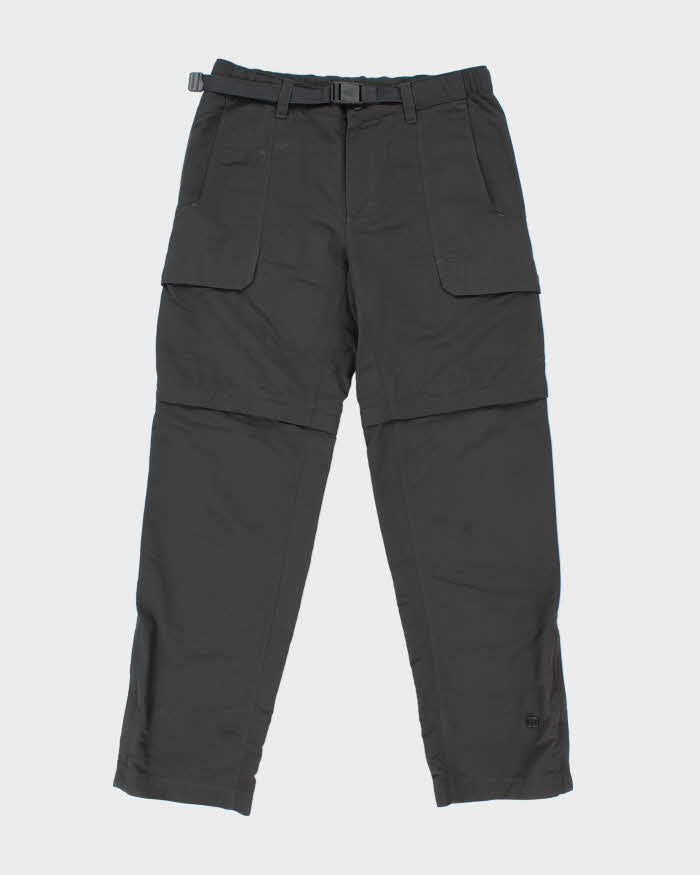 Vintage The North Face Slate Grey Relaxed Fit Convertible Straight Leg Hiking Trousers - W33 L32