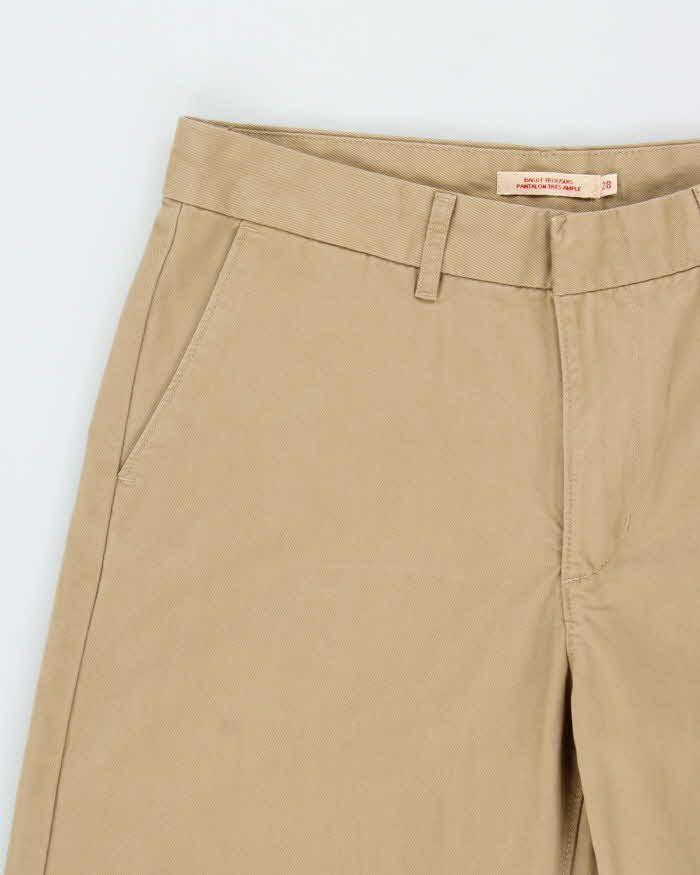 Vintage Levi's Khaki Mid-Rise Wide Leg 'Baggy' Heavyweight Chino Trousers - W30 L31