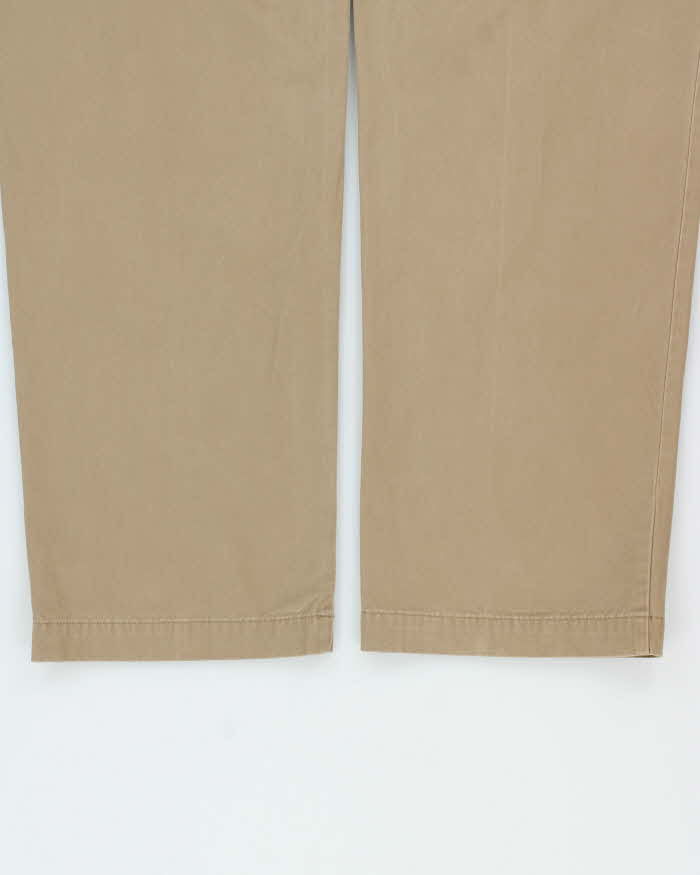 Vintage Y2K 00s Tommy Hilfiger Khaki Double Pleated Relaxed Fit Wide Leg Chino Trousers - W34 L33