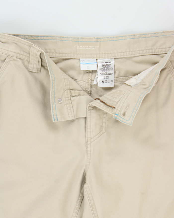 Vintage Y2K 00s Columbia Desert Khaki Omni-Shield Canvas Wide Leg Technical Trousers - W34 L30