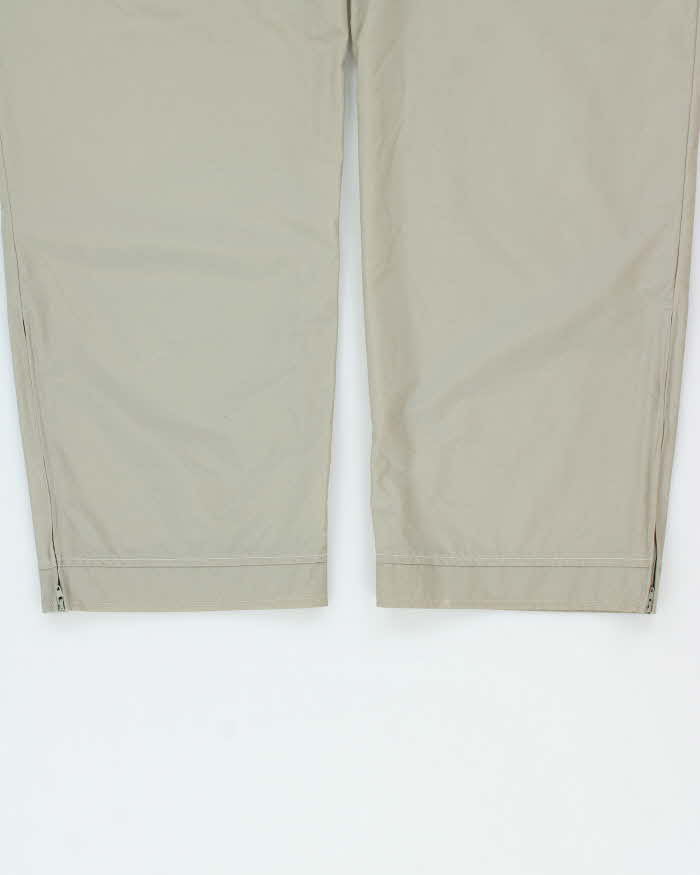 Vintage 2000 Nike Khaki Lightweight Shell Baggy Wide Leg Tracksuit Bottoms - W34 L32